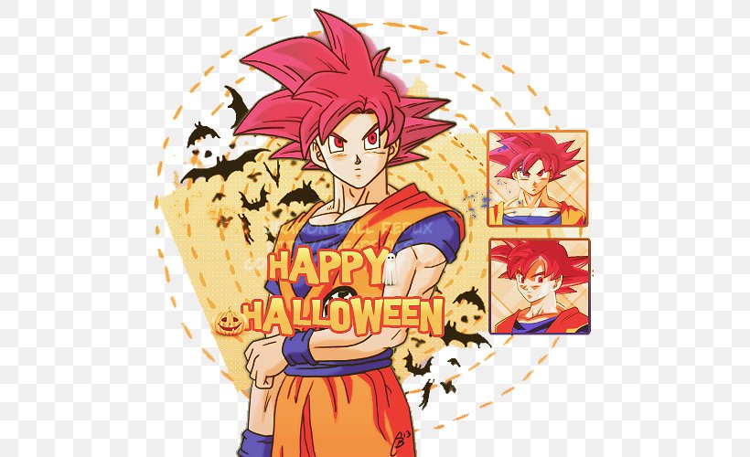 Goku Trunks Halloween Majin Buu Drawing, PNG, 500x500px, Watercolor, Cartoon, Flower, Frame, Heart Download Free