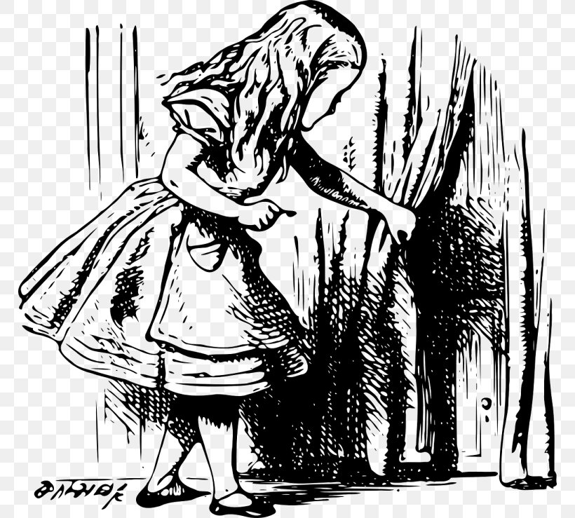 Alice's Adventures In Wonderland White Rabbit Clip Art, PNG, 768x739px, White Rabbit, Alice, Art, Black And White, Cartoon Download Free