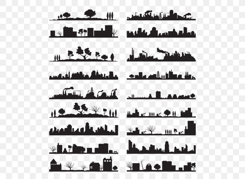 Silhouette Landscape, PNG, 600x600px, Silhouette, Black, Black And White, Brand, City Download Free