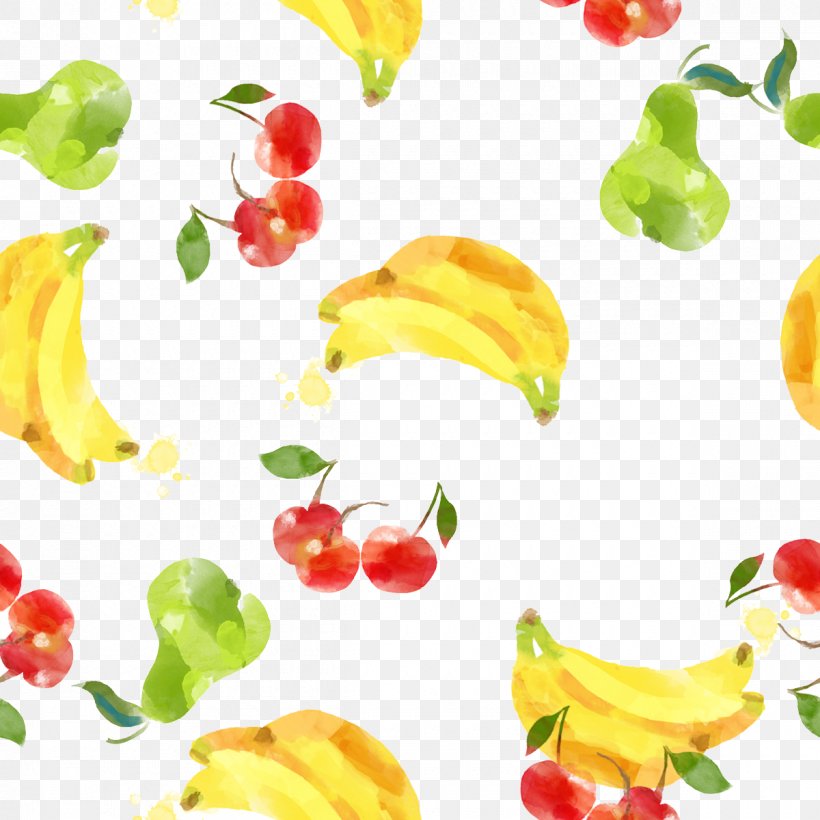 Creative Watercolor Watercolor Painting Drawing, PNG, 1200x1200px, Creative Watercolor, Auglis, Banana, Bell Peppers And Chili Peppers, Diet Food Download Free