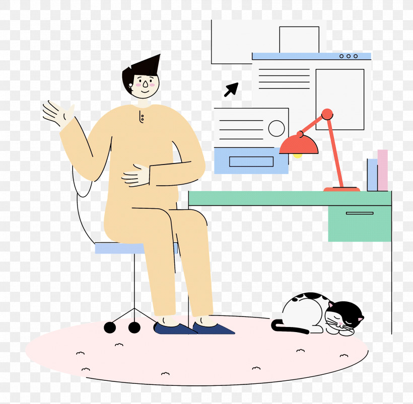 Work At Home Working, PNG, 2500x2450px, Work At Home, Behavior, Cartoon, Furniture, Human Download Free