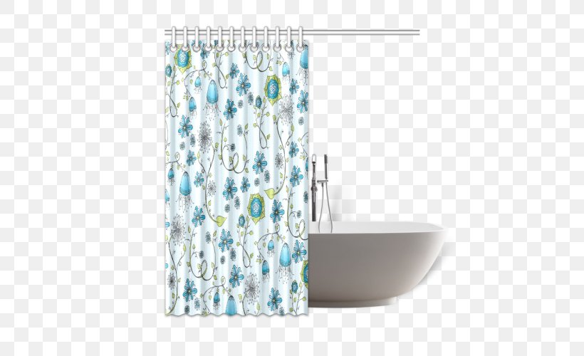 Curtain Douchegordijn Shower Flower Blue, PNG, 500x500px, Curtain, Aqua, Blue, Common Daisy, Dandelion Download Free