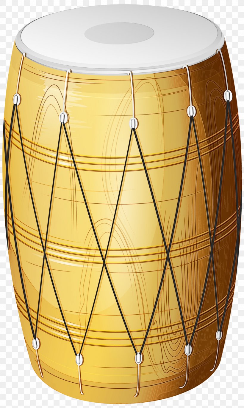 Drum Yellow Musical Instrument Membranophone Hand Drum, PNG, 1797x3000px, Watercolor, Drum, Hand Drum, Membranophone, Musical Instrument Download Free
