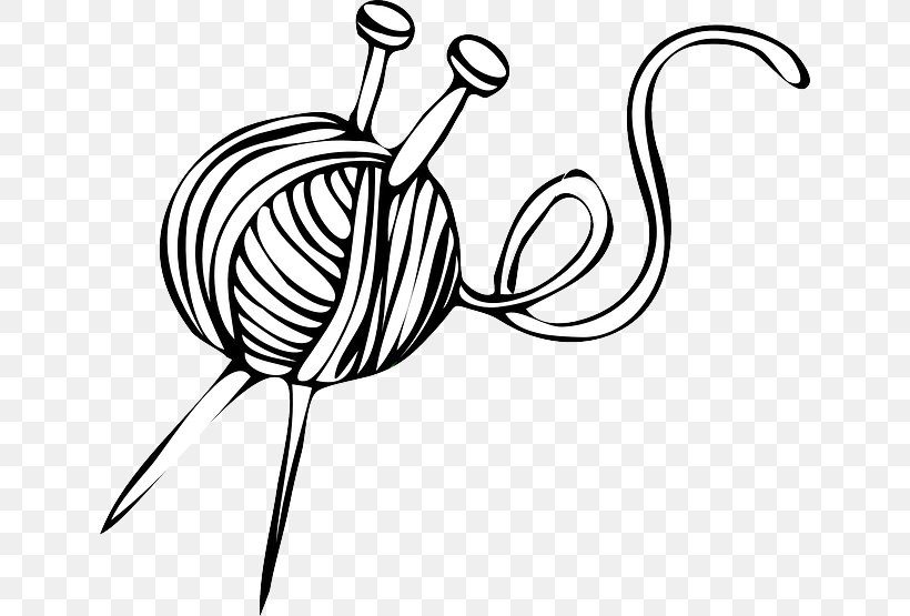 Knitting Needle Hand-Sewing Needles Crochet Hook Clip Art, PNG, 640x555px, Knitting Needle, Artwork, Black And White, Crochet, Crochet Hook Download Free