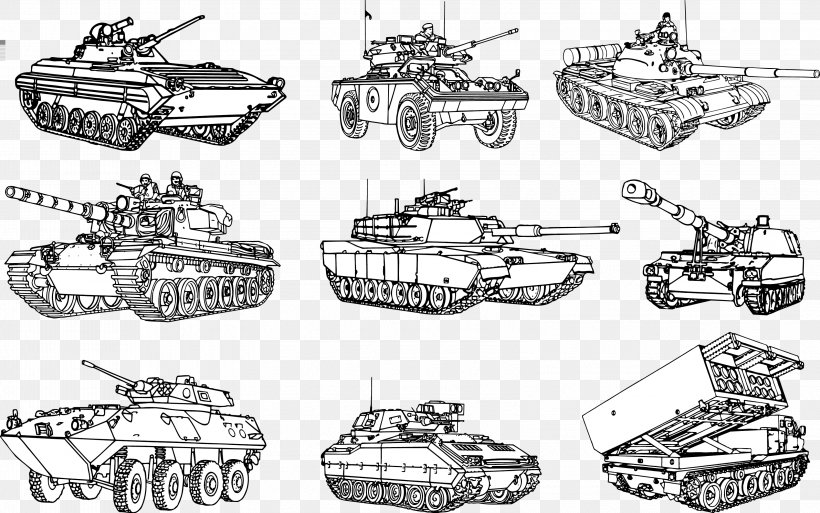 Tank Military Soldier Euclidean Vector, PNG, 3202x2007px, Tank, Artwork, Black And White, Combat Vehicle, Dreadnought Download Free