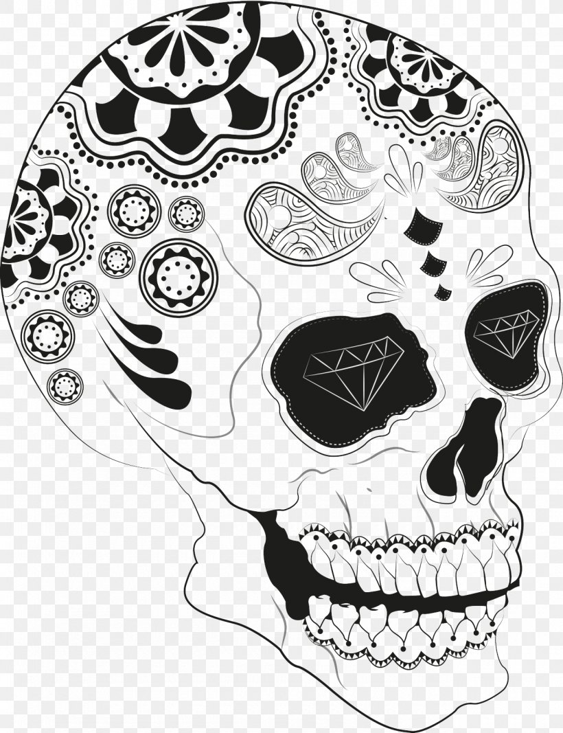 Skull Black And White Calavera Jaw, PNG, 1280x1666px, Skull, Art, Black And White, Bone, Calavera Download Free