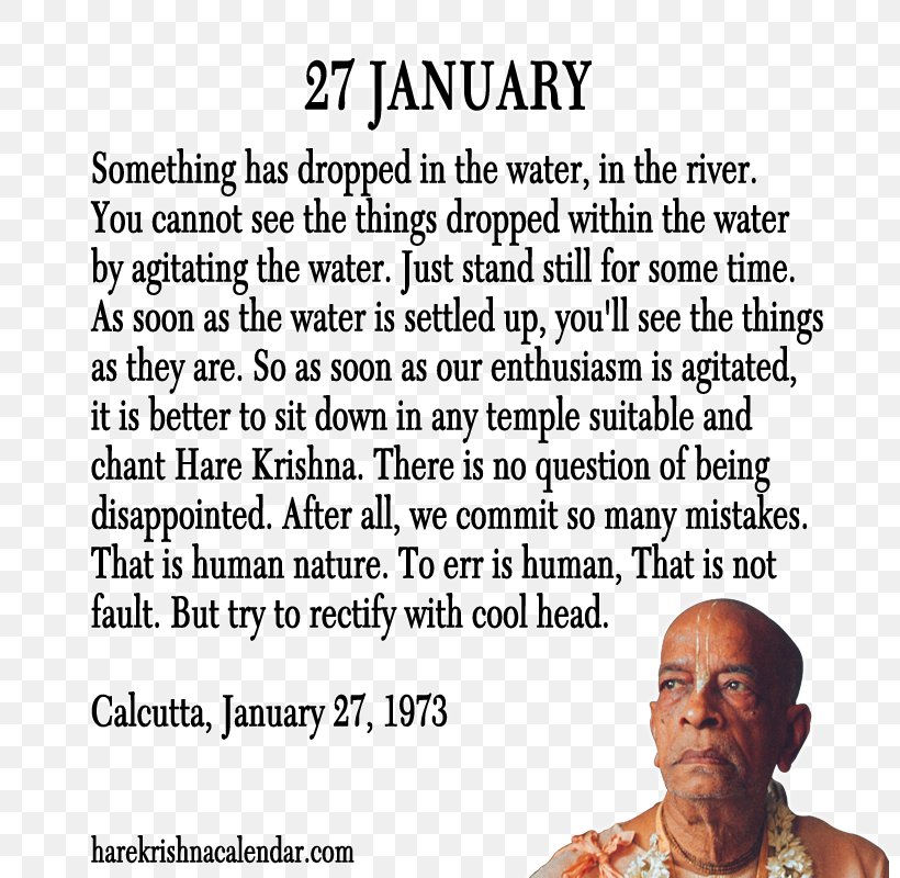 A. C. Bhaktivedanta Swami Prabhupada Quotation International Society For Krishna Consciousness January, PNG, 800x800px, 2016, 2018, C Bhaktivedanta Swami Prabhupada, Area, Attitude Download Free