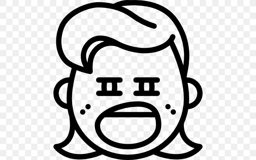 Emoticon Emoji Smiley Clip Art, PNG, 512x512px, Emoticon, Black, Black And White, Crying, Emoji Download Free