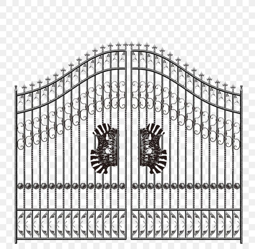 Electric Gates Wrought Iron Fence, PNG, 800x800px, Gate, Aluminum Fencing, Area, Black And White, Door Download Free