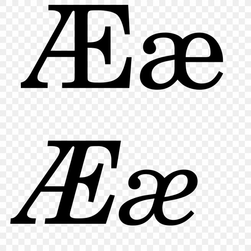 Æ Letter American Eagle Outfitters Typographic Ligature Wikipedia, PNG, 1024x1024px, Letter, American Eagle Outfitters, Area, Black, Black And White Download Free