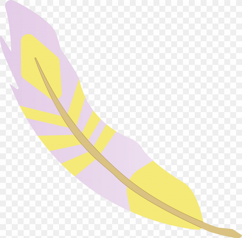 Yellow Line, PNG, 3000x2955px, Cartoon Feather, Line, Paint, Vintage Feather, Watercolor Download Free