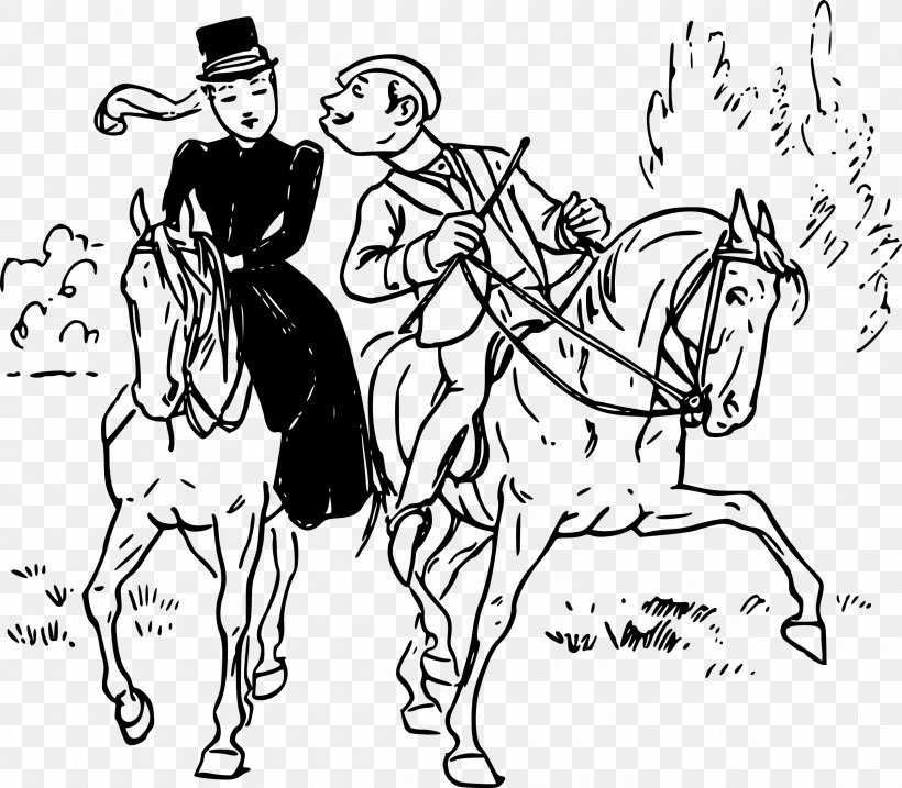 Riding Horse Equestrian Clip Art, PNG, 2400x2099px, Horse, Art, Artwork, Black And White, Cartoon Download Free