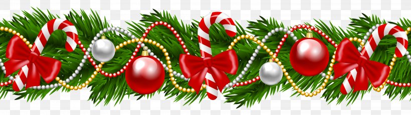 Christmas Garland Wreath Clip Art, PNG, 6211x1745px, Candy Cane, Branch, Christmas, Christmas Decoration, Christmas Ornament Download Free