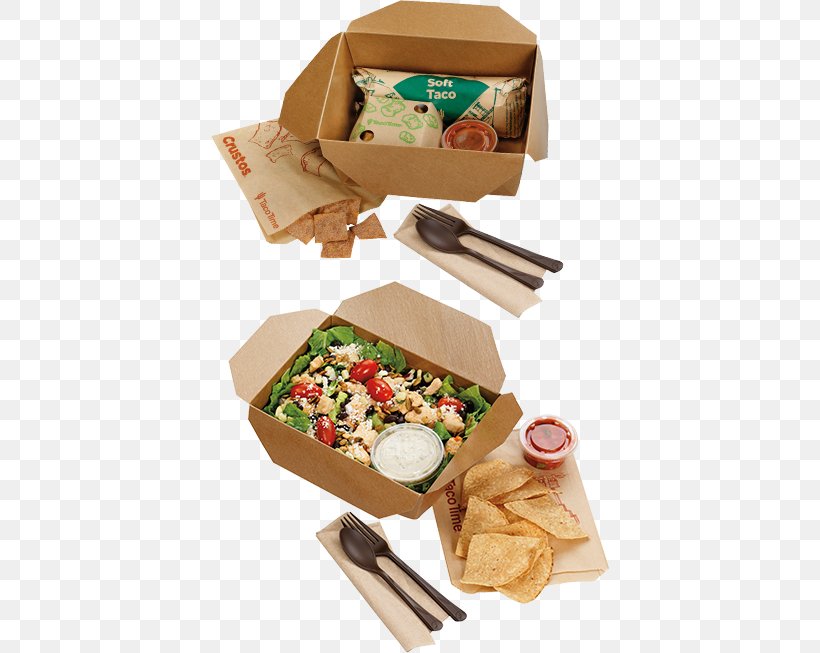 Vegetarian Cuisine Taco Chicken Salad Mexican Cuisine Caesar Salad, PNG, 398x653px, Vegetarian Cuisine, Box, Caesar Salad, Chicken Salad, Coriander Download Free