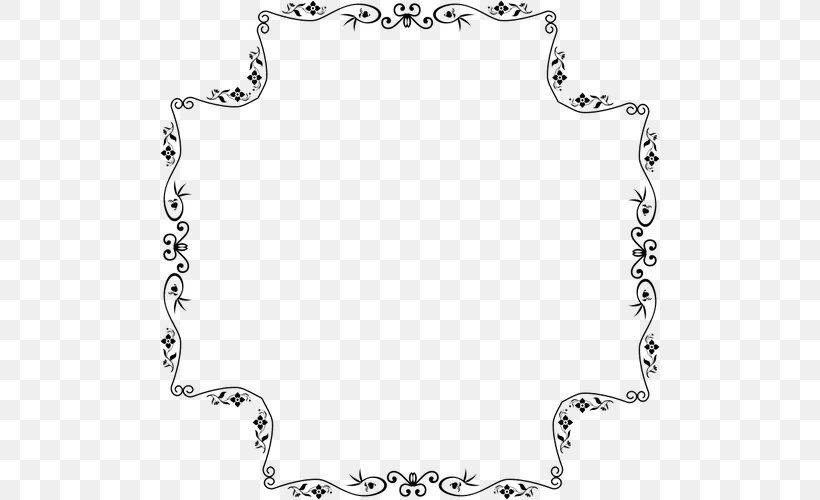 Borders And Frames Clip Art, PNG, 500x500px, Borders And Frames, Area, Black, Black And White, Body Jewelry Download Free