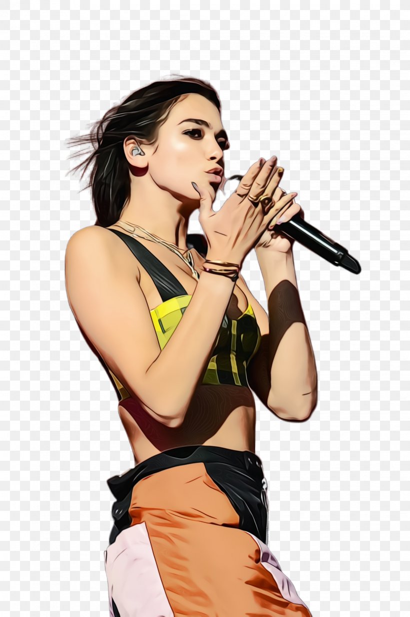 Singing Cartoon, PNG, 1632x2452px, Dua Lipa, Black Hair, Fashion, Finger, Gesture Download Free