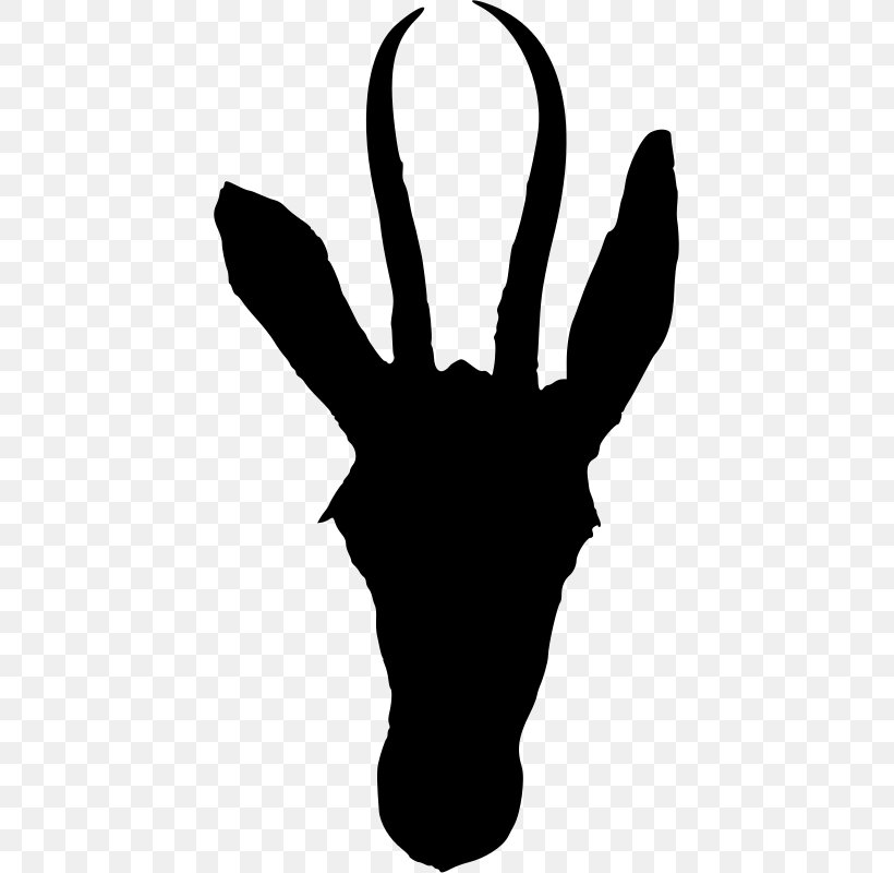 Springbok Antelope Gazelle Silhouette Clip Art, PNG, 428x800px, Springbok, Antelope, Antler, Black, Black And White Download Free