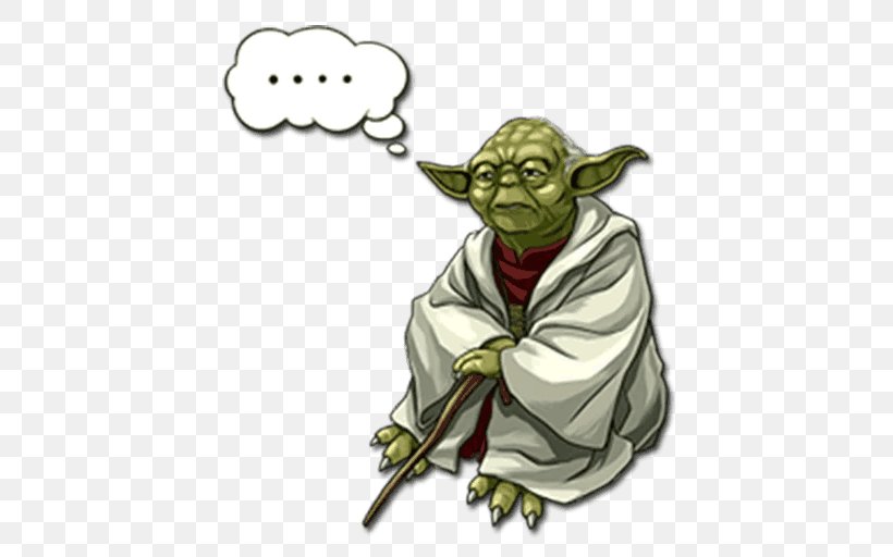 Yoda Telegram Sticker Star Wars Kik Messenger, PNG, 512x512px, Yoda, Art, Cartoon, Decal, Drawing Download Free