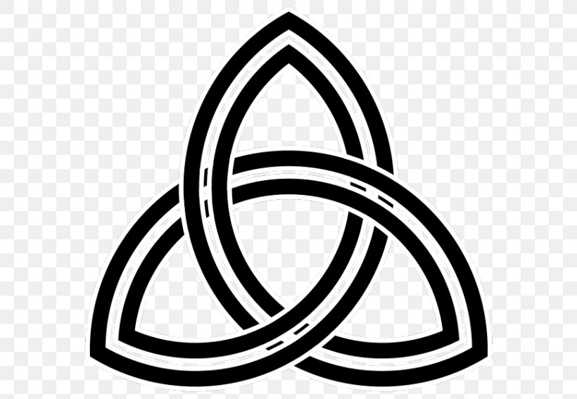 Triquetra Religious Symbol Triple Goddess Culture, PNG, 600x567px, Triquetra, Area, Black And White, Brand, Celtic Knot Download Free