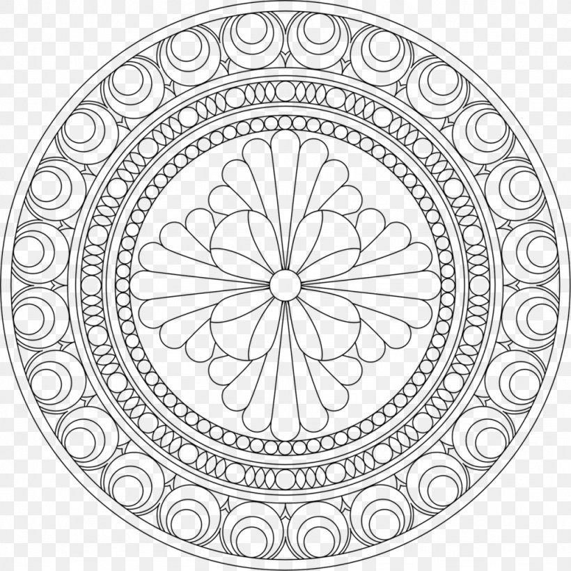 Mandala Coloring Book Drawing Adult Buddhism And Hinduism, PNG, 1024x1024px, Mandala, Adult, Area, Black And White, Book Download Free