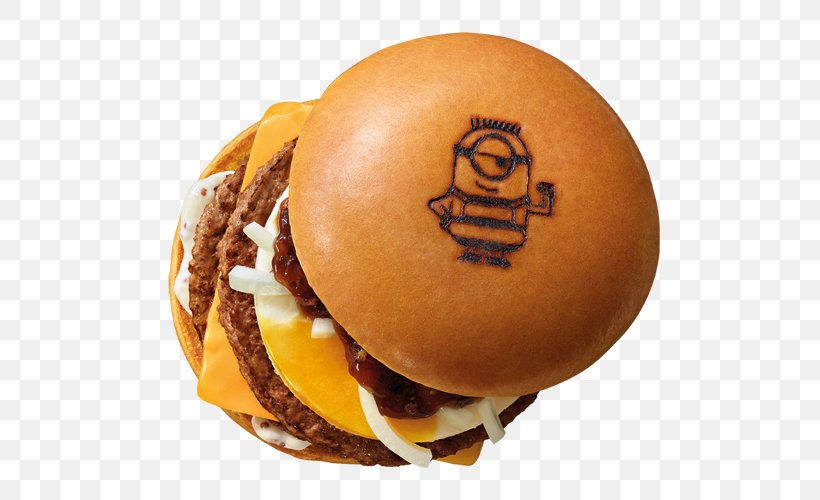 Cheeseburger Hamburger Breakfast Sandwich McDonald's Minions, PNG, 500x500px, Cheeseburger, Breakfast Sandwich, Bun, Cafe, Despicable Me 3 Download Free