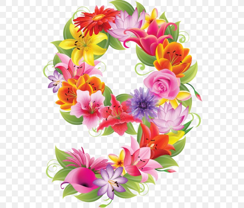 Clip Art Floral Design Number Flower, PNG, 557x699px, Floral Design, Alphabet, Character Encoding, Cut Flowers, Floristry Download Free