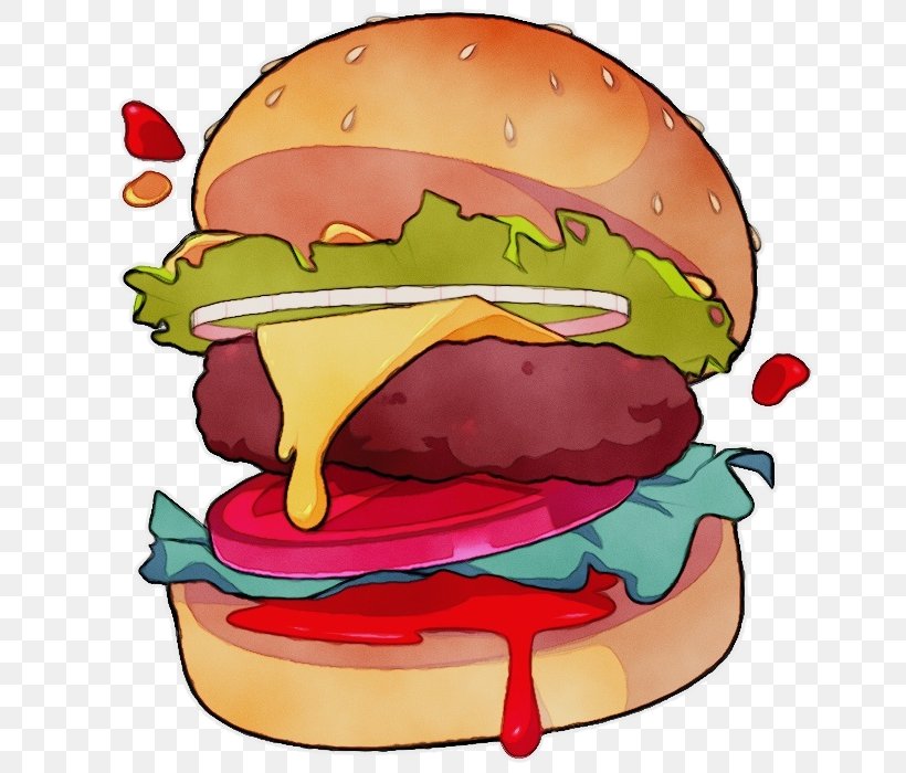 Hamburger, PNG, 700x700px, Watercolor, Cartoon, Cheeseburger, Fast Food, Hamburger Download Free