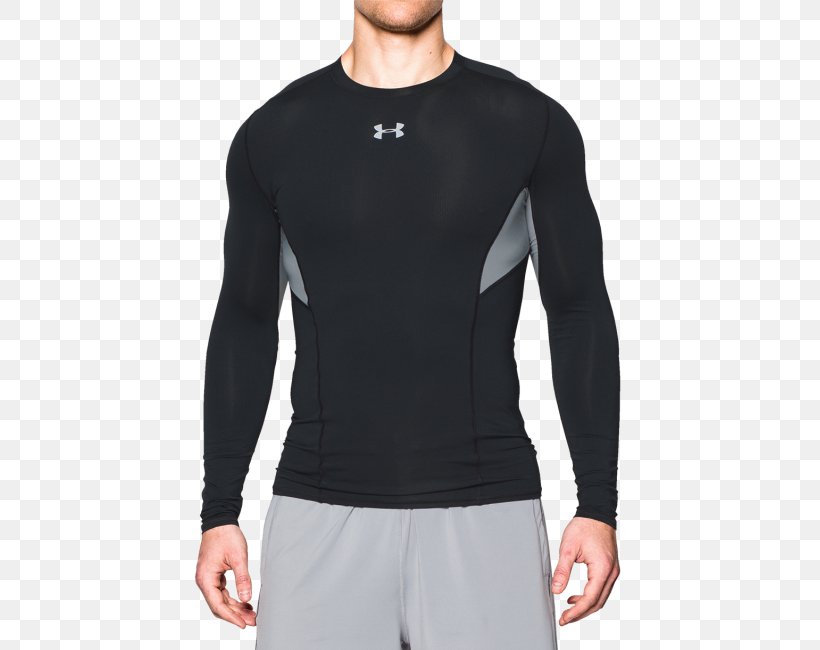 Long-sleeved T-shirt Under Armour Long-sleeved T-shirt Top, PNG, 615x650px, Tshirt, Black, Clothing, Jacket, Jersey Download Free