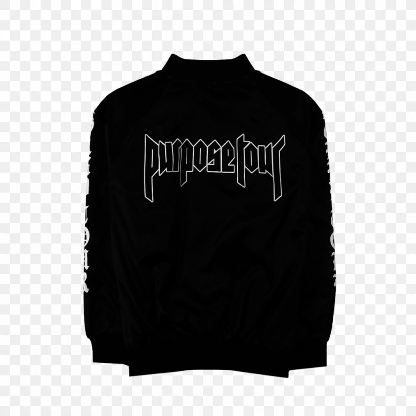 Purpose World Tour T-shirt Hoodie Jacket Sweater, PNG, 1000x1000px, Purpose World Tour, Black, Brand, Concert, Hoodie Download Free