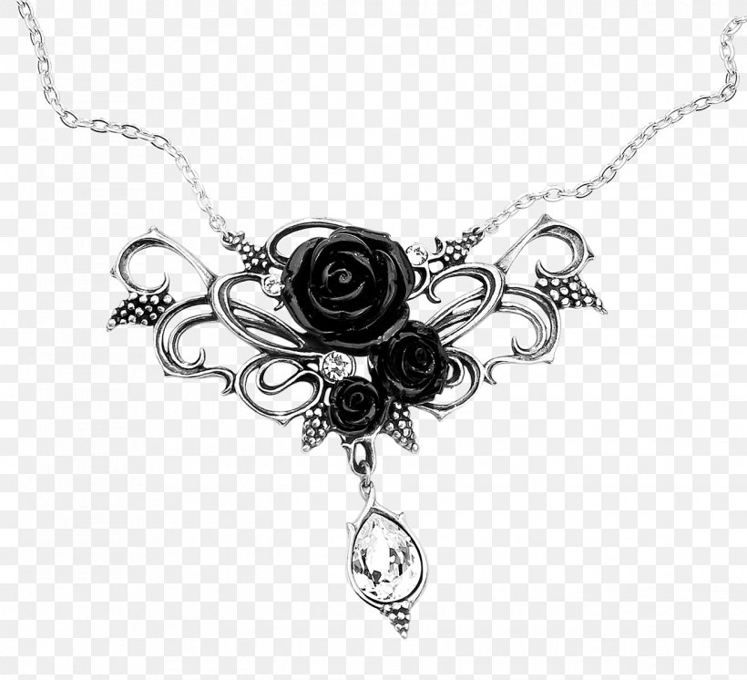 Earring Alchemy Gothic Bacchanal Rose Necklace Jewellery Charms & Pendants, PNG, 1318x1200px, Earring, Black And White, Body Jewelry, Bracelet, Chain Download Free