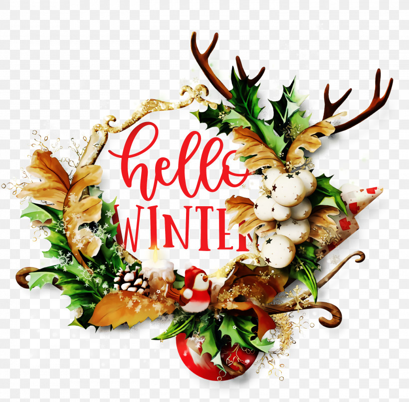 Hello Winter Winter, PNG, 3000x2953px, Hello Winter, Christmas Card, Christmas Day, Christmas Decoration, Christmas Gift Download Free