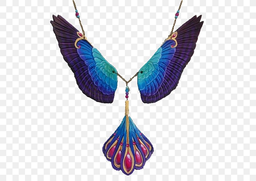 Necklace, PNG, 582x580px, Necklace, Blue, Cobalt Blue, Feather, Jewellery Download Free