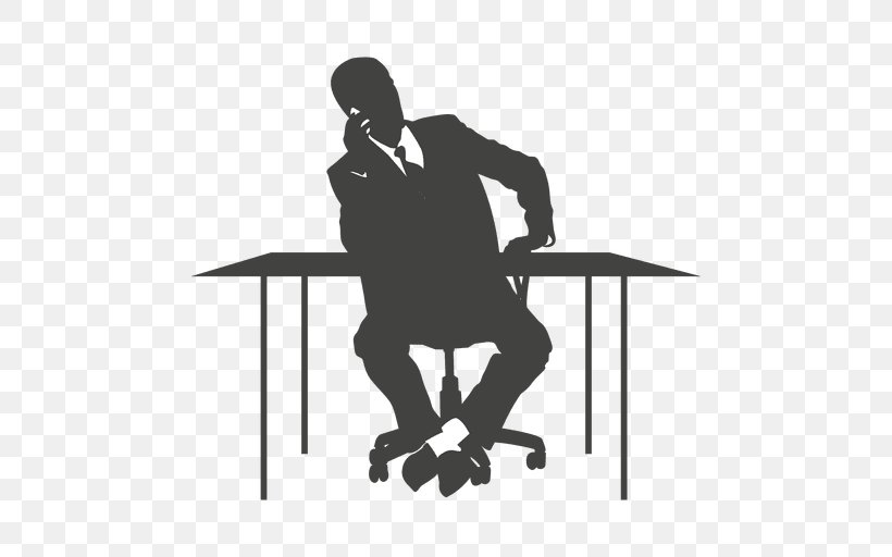 Image Silhouette Clip Art, PNG, 512x512px, Silhouette, Black, Black And White, Businessperson, Chair Download Free