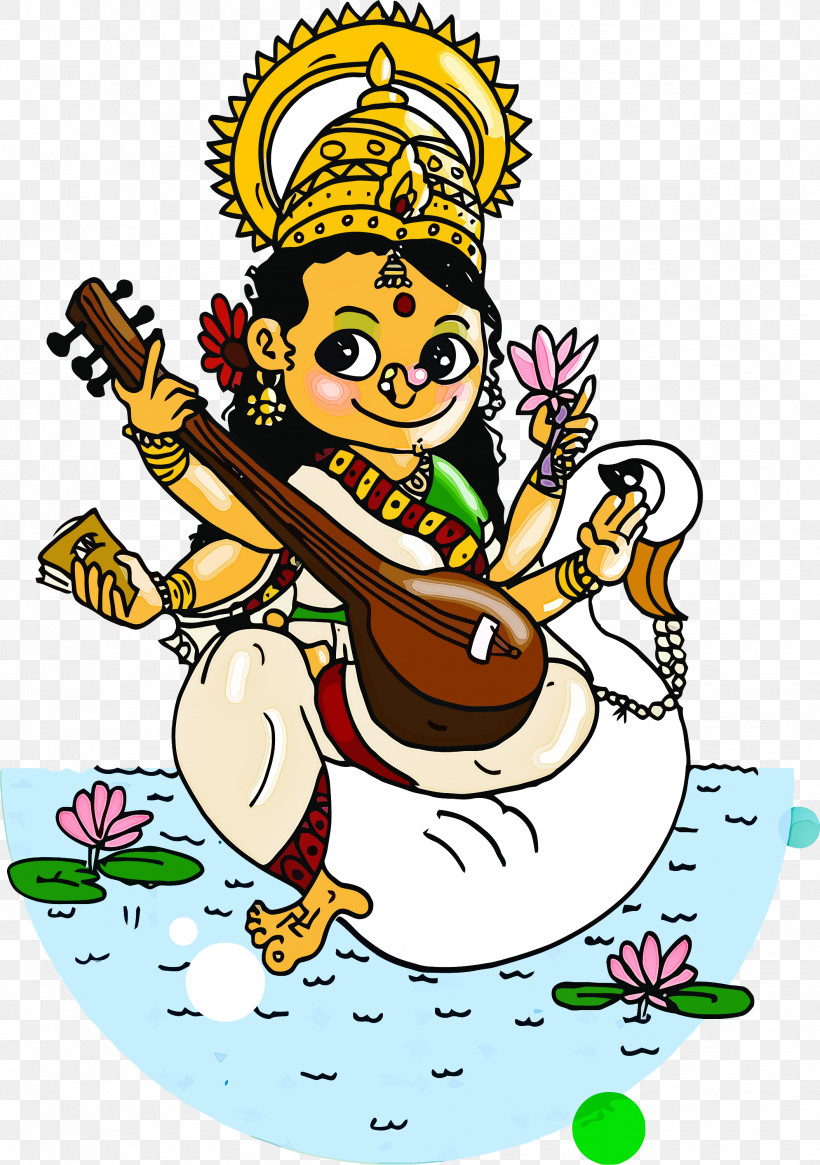 Vasant Panchami Basant Panchami Saraswati Puja, PNG, 2111x3000px, Vasant Panchami, Basant Panchami, Cartoon, Indian Musical Instruments, Musical Instrument Download Free