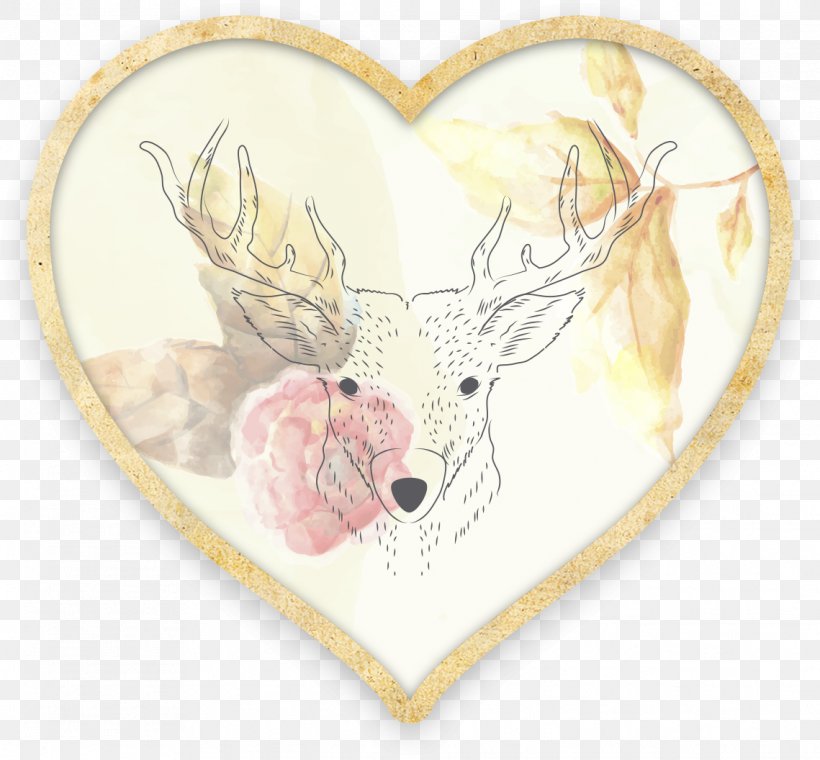 Deer Antler Cartoon Character, PNG, 1139x1056px, Watercolor, Cartoon, Flower, Frame, Heart Download Free