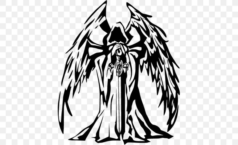 Michael Gabriel Archangel Tattoo Tribe, PNG, 500x500px, Michael, Angel, Archangel, Artwork, Black Download Free