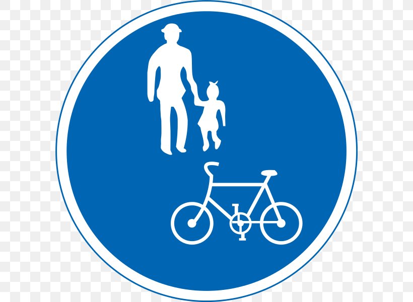 Traffic Sign Road Bicycle Mandatory Sign, PNG, 600x600px, Traffic Sign, Area, Bicycle, Blue, Brand Download Free