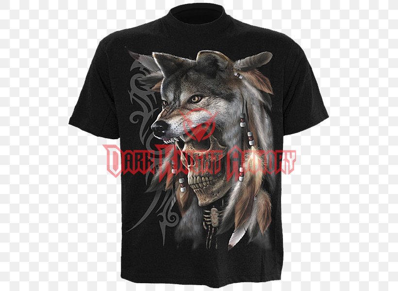 Indian Wolf Skull T-shirt Indigenous Peoples Of The Americas Black Wolf, PNG, 600x600px, Indian Wolf, Animal, Black Wolf, Brand, Clothing Download Free