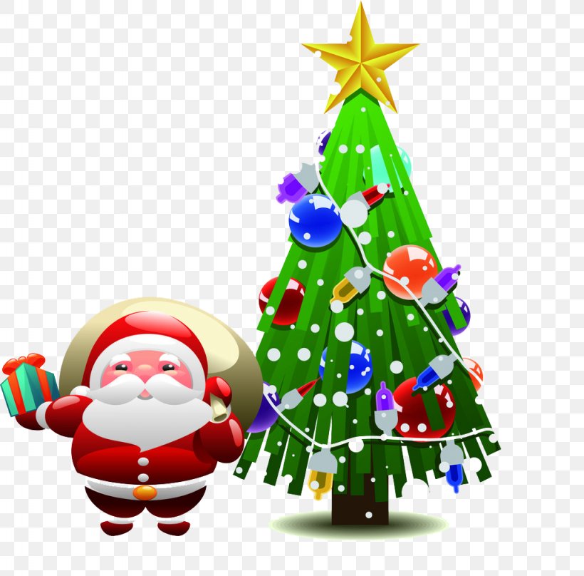 Santa Claus Christmas Tree, PNG, 1024x1010px, Santa Claus, Christmas, Christmas Decoration, Christmas Gift, Christmas Ornament Download Free