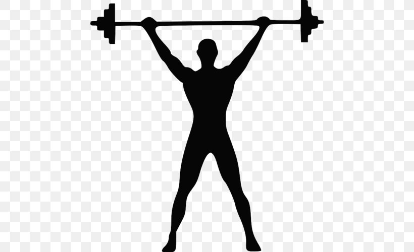 Olympic Weightlifting Barbell Weight Training Dumbbell, PNG, 500x500px, Olympic Weightlifting, Arm, Balance, Barbell, Black And White Download Free