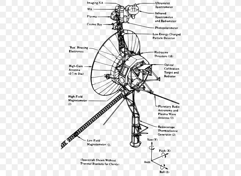Voyager Program Voyager 1 Mission Space Probe Voyager 2, PNG, 424x600px, Voyager Program, Artwork, Astronautics, Black And White, Diagram Download Free