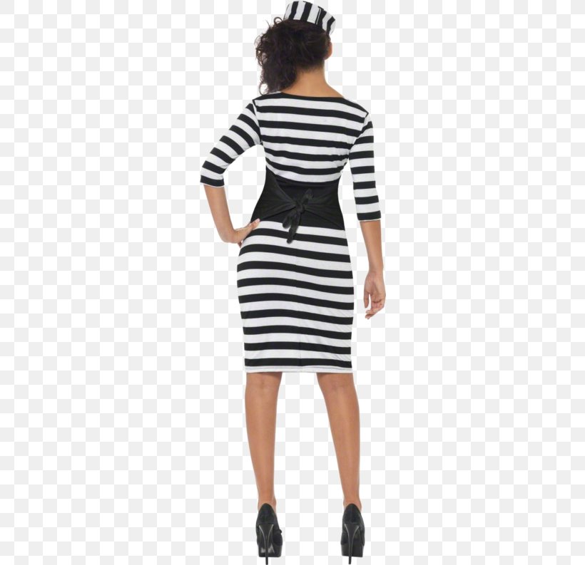 Dress Classy Convict Costume Adult Clothing Prisoner, PNG, 500x793px, Dress, Black, Boat Neck, Bodycon Dress, Clothing Download Free