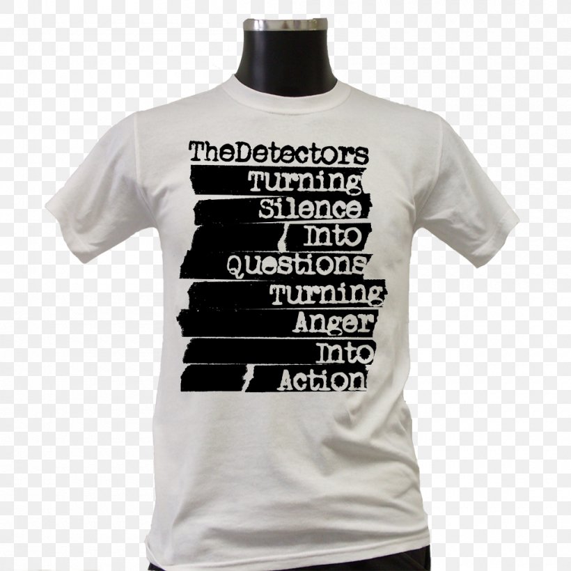 T-shirt White Sharkbites Sleeve The Detectors, PNG, 1000x1000px, Tshirt, Active Shirt, Anchors Hearts, Black, Brand Download Free