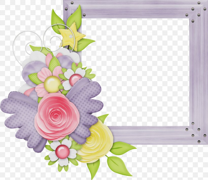 Pink Flower Frame, PNG, 3000x2600px, Picture Frames, Cut Flowers, Drawing, Flower, Flower Frame Download Free