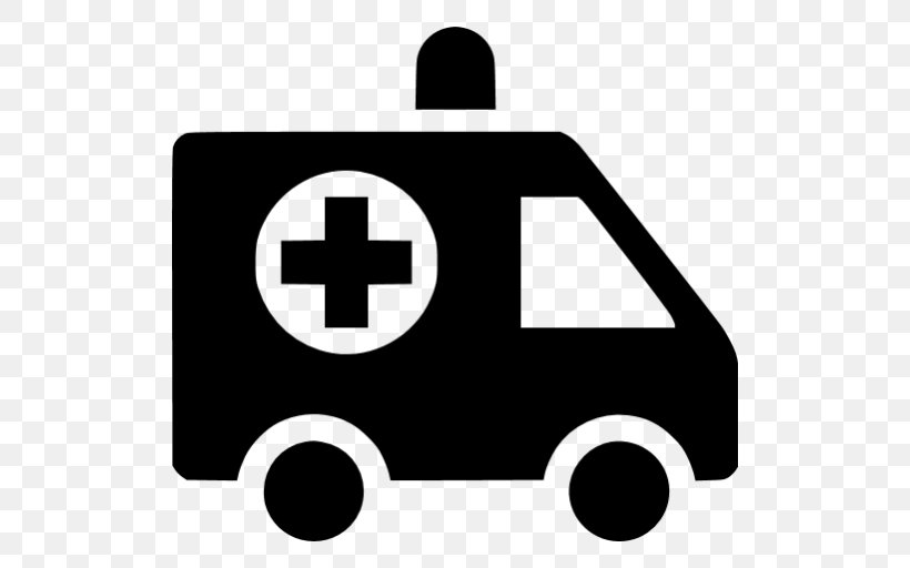 Ambulance Clip Art, PNG, 512x512px, Ambulance, Area, Black, Black And White, Brand Download Free