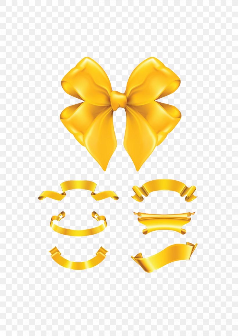 Gold Ribbon Bow, PNG, 1240x1754px, Ribbon, Bow Tie, Drawing, Gold, Illustration Download Free
