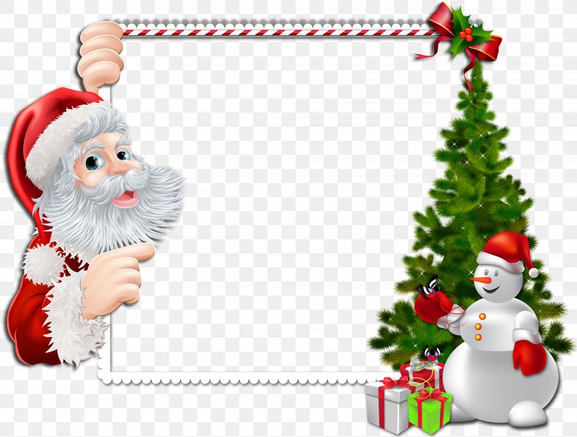 Santa Claus Borders And Frames Christmas Picture Frames Clip Art, PNG, 4000x3031px, Santa Claus, Borders And Frames, Christmas, Christmas Card, Christmas Decoration Download Free