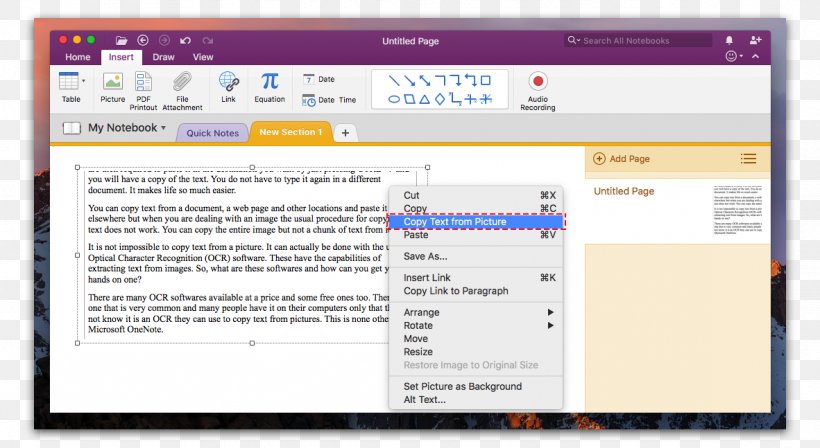 Microsoft OneNote Computer Software Optical Character Recognition Screenshot, PNG, 1182x647px, Microsoft Onenote, Area, Computer, Computer Program, Computer Software Download Free