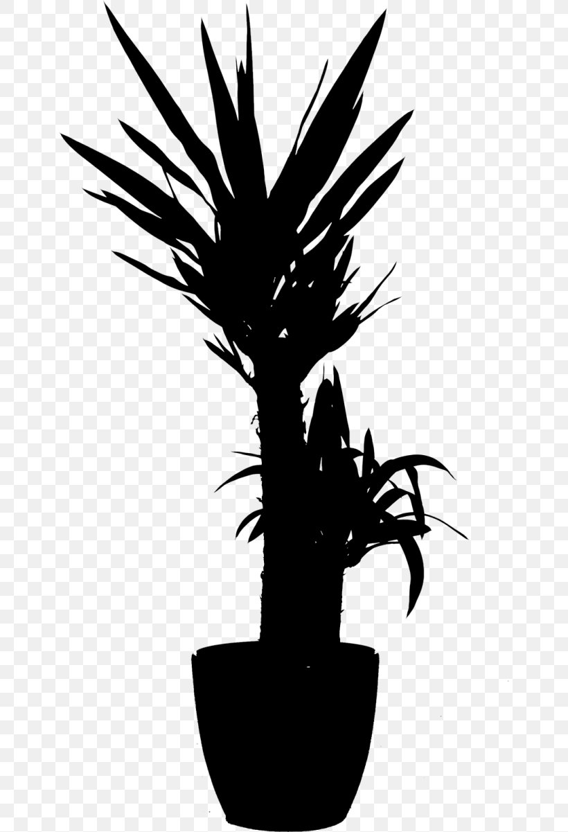 Palm Trees Flowerpot Houseplant Silhouette, PNG, 650x1201px, Palm Trees, Blackandwhite, Cactus, Flower, Flowerpot Download Free