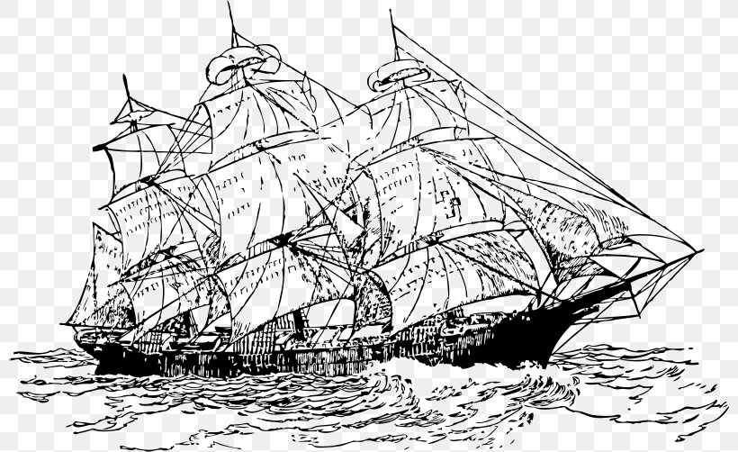 Sailing Ship Clip Art, PNG, 800x502px, Sailing Ship, Artwork, Baltimore Clipper, Barque, Barquentine Download Free